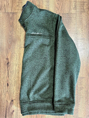 EDDIE BAUER Men's Radiator Fleece Snap Mock Neck Pullover Green Size L